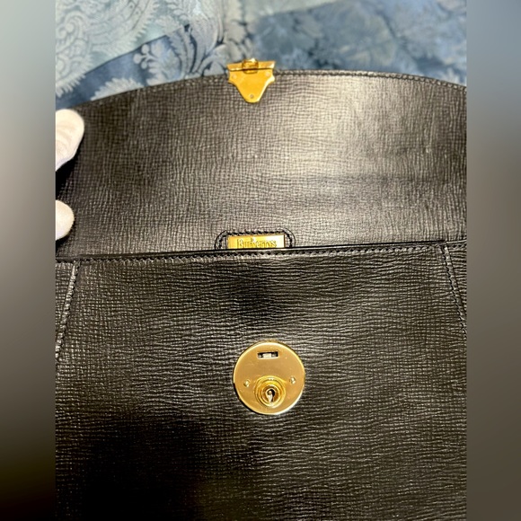 Authentic Burberrys Vintage Black Leather Locking Documents Case w Key Clean! - Picture 4 of 16